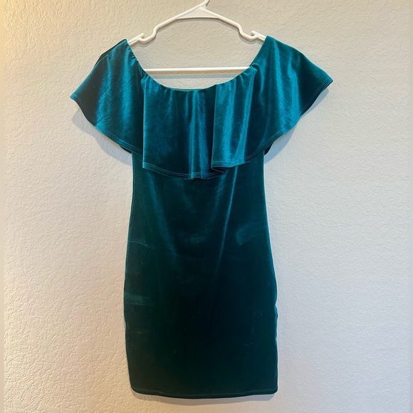 Forever 21 small teal velour dress - Picture 2 of 15